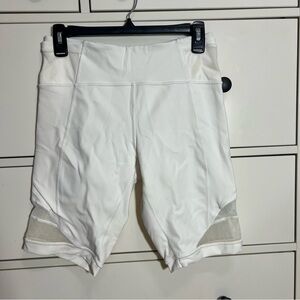 White Luxtreme Mesh Biker Shorts